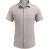imageCOOFANDY Mens Linen Shirt Beach Summer Short Sleeve Button Down Casual ShirtsLight Khaki
