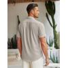 imageCOOFANDY Mens Linen Shirt Beach Summer Short Sleeve Button Down Casual ShirtsLight Khaki