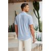 imageCOOFANDY Mens Linen Shirt Beach Summer Short Sleeve Button Down Casual ShirtsSky Blue