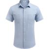 imageCOOFANDY Mens Linen Shirt Beach Summer Short Sleeve Button Down Casual ShirtsSky Blue
