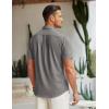 imageCOOFANDY Mens Linen Shirt Beach Summer Short Sleeve Button Down Casual ShirtsTextured Black