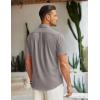 imageCOOFANDY Mens Linen Shirt Beach Summer Short Sleeve Button Down Casual ShirtsTextured Grey