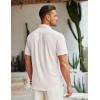 imageCOOFANDY Mens Linen Shirt Beach Summer Short Sleeve Button Down Casual ShirtsWhite