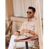 imageCOOFANDY Mens Shirt Jacket Long Sleeve Overshirt Casual Button Down Shacket Thermal Shirts with PocketsBeige