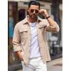 imageCOOFANDY Mens Shirt Jacket Long Sleeve Overshirt Casual Button Down Shacket Thermal Shirts with PocketsBeige