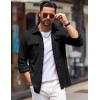 imageCOOFANDY Mens Shirt Jacket Long Sleeve Overshirt Casual Button Down Shacket Thermal Shirts with PocketsBlack