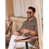 imageCOOFANDY Mens Shirt Jacket Long Sleeve Overshirt Casual Button Down Shacket Thermal Shirts with PocketsBrown