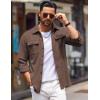 imageCOOFANDY Mens Shirt Jacket Long Sleeve Overshirt Casual Button Down Shacket Thermal Shirts with PocketsBrown