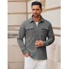 imageCOOFANDY Mens Shirt Jacket Long Sleeve Overshirt Casual Button Down Shacket Thermal Shirts with PocketsDark Grey