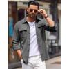 imageCOOFANDY Mens Shirt Jacket Long Sleeve Overshirt Casual Button Down Shacket Thermal Shirts with PocketsDark Grey