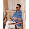 imageCOOFANDY Mens Shirt Jacket Long Sleeve Overshirt Casual Button Down Shacket Thermal Shirts with PocketsGrey Blue