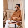 imageCOOFANDY Mens Shirt Jacket Long Sleeve Overshirt Casual Button Down Shacket Thermal Shirts with PocketsLight Brown