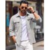 imageCOOFANDY Mens Shirt Jacket Long Sleeve Overshirt Casual Button Down Shacket Thermal Shirts with PocketsLight Grey