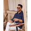 imageCOOFANDY Mens Shirt Jacket Long Sleeve Overshirt Casual Button Down Shacket Thermal Shirts with PocketsNavy Blue