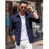 imageCOOFANDY Mens Shirt Jacket Long Sleeve Overshirt Casual Button Down Shacket Thermal Shirts with PocketsNavy Blue