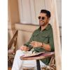 imageCOOFANDY Mens Shirt Jacket Long Sleeve Overshirt Casual Button Down Shacket Thermal Shirts with PocketsOlive Green