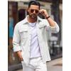 imageCOOFANDY Mens Shirt Jacket Long Sleeve Overshirt Casual Button Down Shacket Thermal Shirts with PocketsWhite