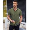 imageCOOFANDY Mens Short Sleeve Button Down Shirts Wrinkle Free Dress Shirts Casual Polka Dot Print Shirt with PocketArmy Green