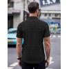 imageCOOFANDY Mens Short Sleeve Button Down Shirts Wrinkle Free Dress Shirts Casual Polka Dot Print Shirt with PocketBlack
