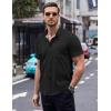 imageCOOFANDY Mens Short Sleeve Button Down Shirts Wrinkle Free Dress Shirts Casual Polka Dot Print Shirt with PocketBlack