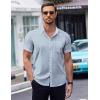 imageCOOFANDY Mens Short Sleeve Button Down Shirts Wrinkle Free Dress Shirts Casual Polka Dot Print Shirt with PocketBlue Combo