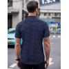 imageCOOFANDY Mens Short Sleeve Button Down Shirts Wrinkle Free Dress Shirts Casual Polka Dot Print Shirt with PocketBluerhombic