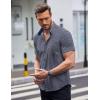 imageCOOFANDY Mens Short Sleeve Button Down Shirts Wrinkle Free Dress Shirts Casual Polka Dot Print Shirt with PocketBluewindmill