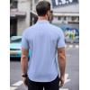 imageCOOFANDY Mens Short Sleeve Button Down Shirts Wrinkle Free Dress Shirts Casual Polka Dot Print Shirt with PocketClear Blue