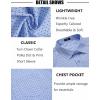 imageCOOFANDY Mens Short Sleeve Button Down Shirts Wrinkle Free Dress Shirts Casual Polka Dot Print Shirt with PocketClear Blue