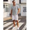 imageCOOFANDY Mens Short Sleeve Button Down Shirts Wrinkle Free Dress Shirts Casual Polka Dot Print Shirt with PocketGrey