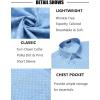 imageCOOFANDY Mens Short Sleeve Button Down Shirts Wrinkle Free Dress Shirts Casual Polka Dot Print Shirt with PocketLight Bluerhombic