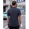 imageCOOFANDY Mens Short Sleeve Button Down Shirts Wrinkle Free Dress Shirts Casual Polka Dot Print Shirt with PocketNavy Blue