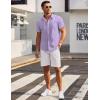 imageCOOFANDY Mens Short Sleeve Button Down Shirts Wrinkle Free Dress Shirts Casual Polka Dot Print Shirt with PocketPurple