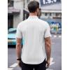 imageCOOFANDY Mens Short Sleeve Button Down Shirts Wrinkle Free Dress Shirts Casual Polka Dot Print Shirt with PocketWhite