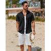 imageCOOFANDY Mens Button Down Shirt Short Sleeve Casual Shirts Beach Summer Shirts Wedding Vacation ShirtsBlack