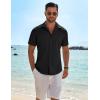 imageCOOFANDY Mens Button Down Shirt Short Sleeve Casual Shirts Beach Summer Shirts Wedding Vacation ShirtsBlack
