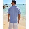 imageCOOFANDY Mens Button Down Shirt Short Sleeve Casual Shirts Beach Summer Shirts Wedding Vacation ShirtsBlue