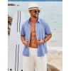 imageCOOFANDY Mens Button Down Shirt Short Sleeve Casual Shirts Beach Summer Shirts Wedding Vacation ShirtsBlue