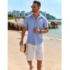 imageCOOFANDY Mens Button Down Shirt Short Sleeve Casual Shirts Beach Summer Shirts Wedding Vacation ShirtsBlue
