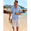 imageCOOFANDY Mens Button Down Shirt Short Sleeve Casual Shirts Beach Summer Shirts Wedding Vacation ShirtsClear Blue