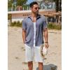 imageCOOFANDY Mens Button Down Shirt Short Sleeve Casual Shirts Beach Summer Shirts Wedding Vacation ShirtsDark Blue