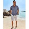 imageCOOFANDY Mens Button Down Shirt Short Sleeve Casual Shirts Beach Summer Shirts Wedding Vacation ShirtsDark Blue