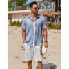 imageCOOFANDY Mens Button Down Shirt Short Sleeve Casual Shirts Beach Summer Shirts Wedding Vacation ShirtsDemin Blue