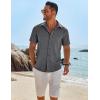 imageCOOFANDY Mens Button Down Shirt Short Sleeve Casual Shirts Beach Summer Shirts Wedding Vacation ShirtsGrey