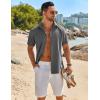 imageCOOFANDY Mens Button Down Shirt Short Sleeve Casual Shirts Beach Summer Shirts Wedding Vacation ShirtsGrey