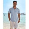 imageCOOFANDY Mens Button Down Shirt Short Sleeve Casual Shirts Beach Summer Shirts Wedding Vacation ShirtsLight Blue