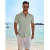 imageCOOFANDY Mens Button Down Shirt Short Sleeve Casual Shirts Beach Summer Shirts Wedding Vacation ShirtsLight Green