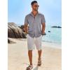 imageCOOFANDY Mens Button Down Shirt Short Sleeve Casual Shirts Beach Summer Shirts Wedding Vacation ShirtsLight Grey