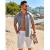 imageCOOFANDY Mens Button Down Shirt Short Sleeve Casual Shirts Beach Summer Shirts Wedding Vacation ShirtsLight Grey