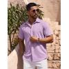 imageCOOFANDY Mens Button Down Shirt Short Sleeve Casual Shirts Beach Summer Shirts Wedding Vacation ShirtsLight Purple